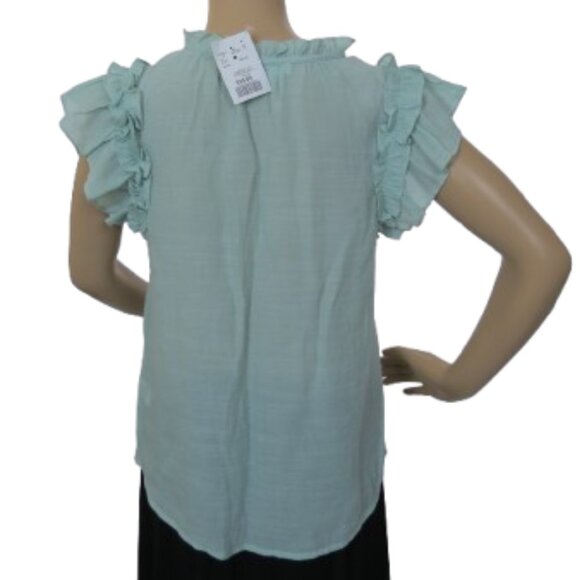 Mine Short Sleeve Ruffle Blouse - Picture 4 of 5